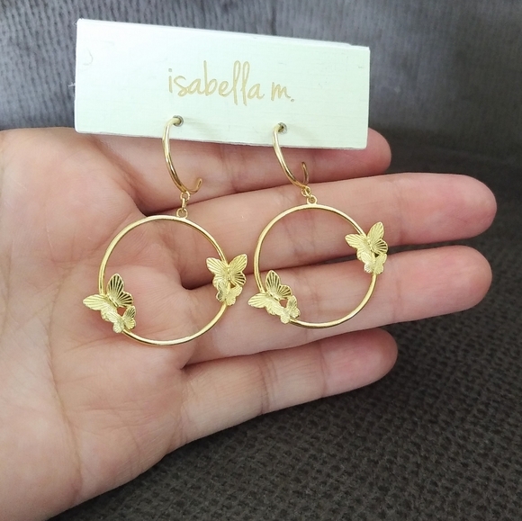 isabella m. Open Circle Butterflies🦋 Earrings - Picture 8 of 14